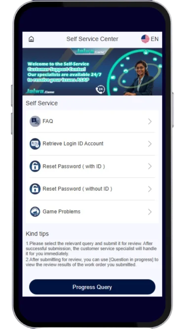 select your pre-login issue